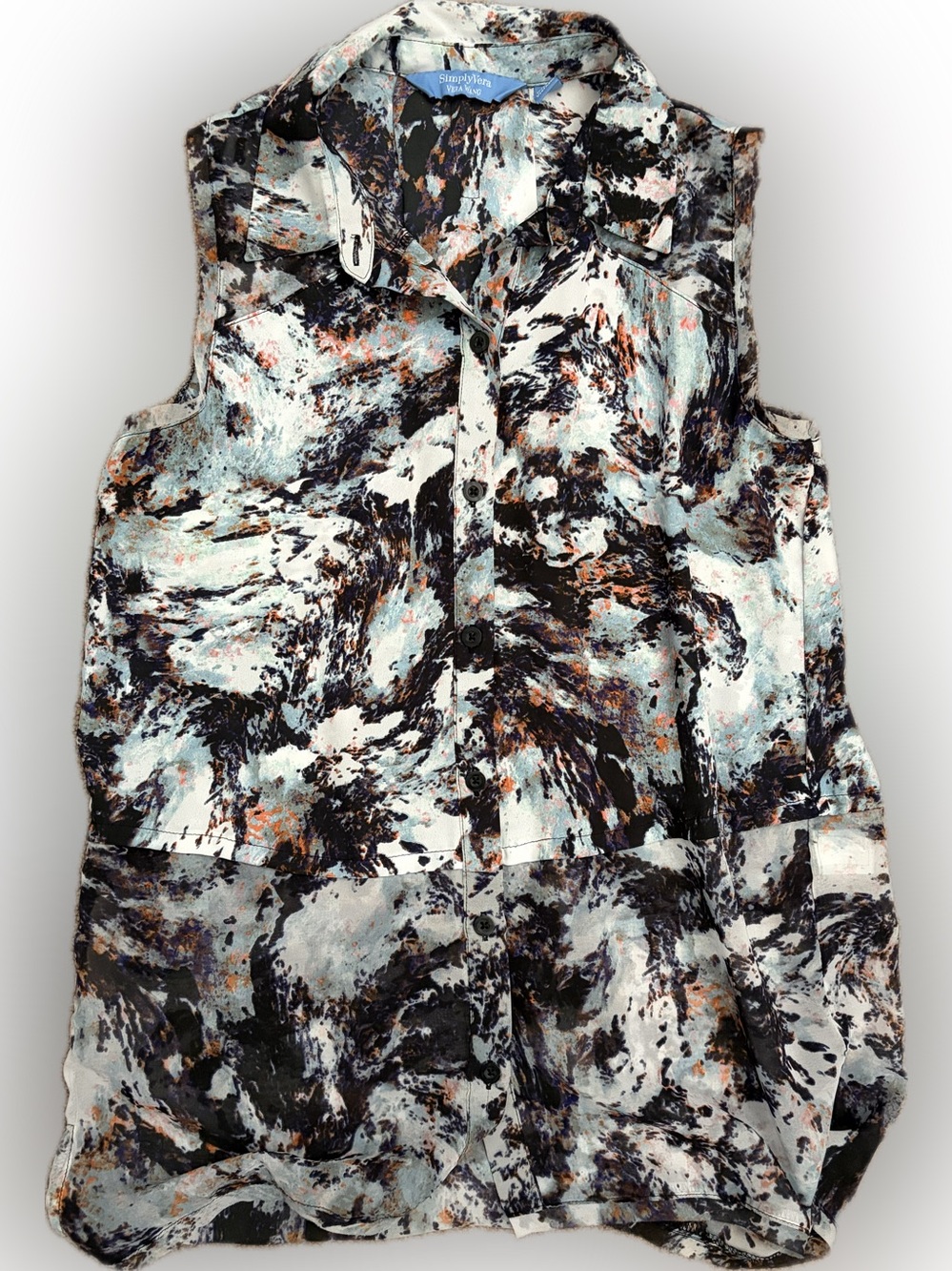 Simply Vera Vera Wang Abstract Print Sleeveless Blouse in Multi-Color